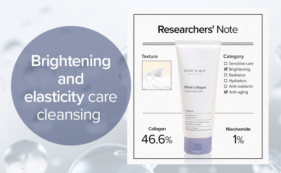 MARY & MAY White Collagen Cleansing Foam 2 skincare-kbeauty-glowtime- white collagen cleansing foam