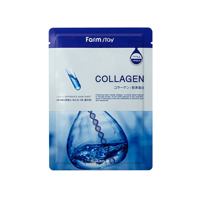 FARM STAY Visible Difference Mask Sheet Collagen skincare-kbeauty-glowtime-farm stasy visible difference mask sheet collagen