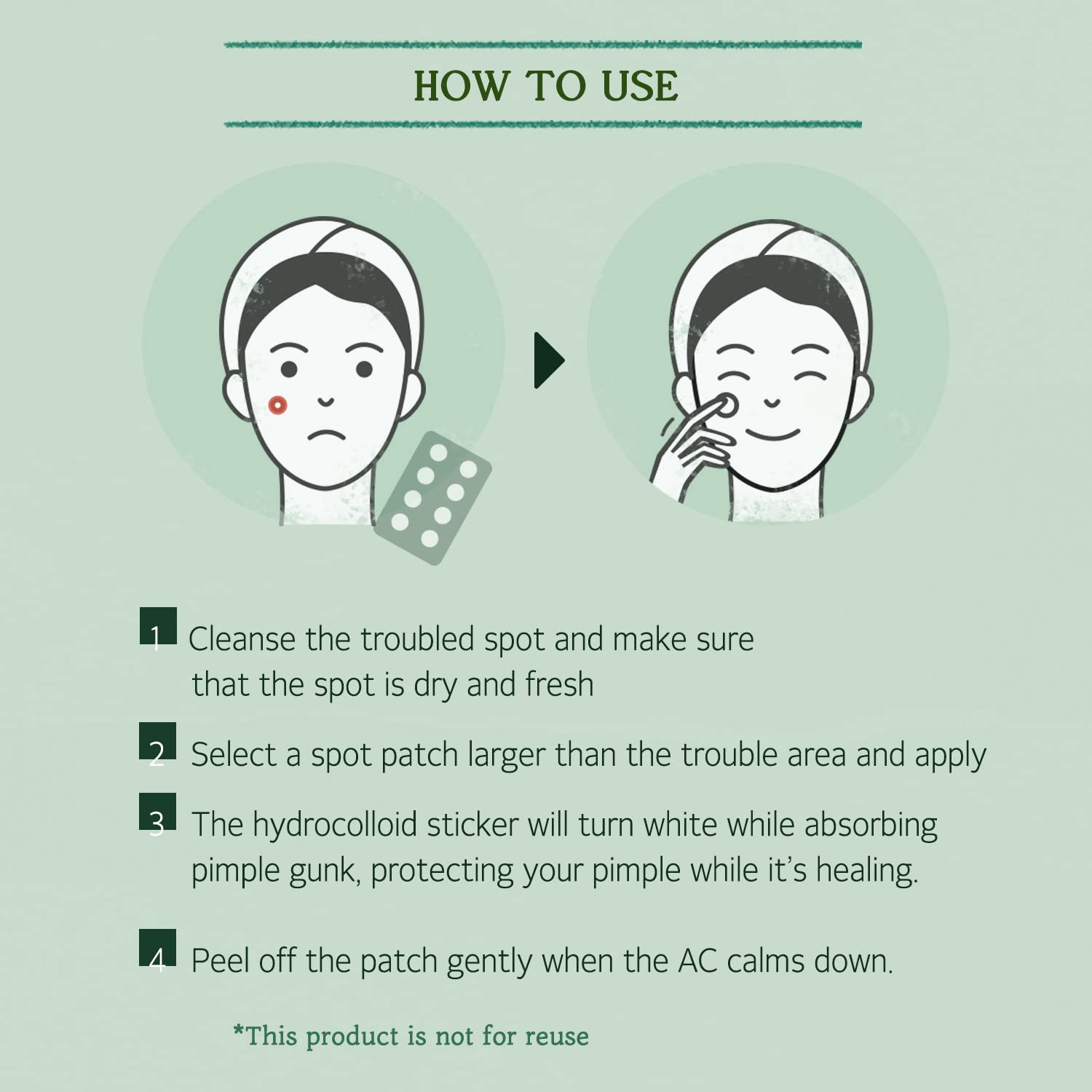 SKINFOOD Cica Clear Spot Patch 8 skincare-kbeauty-glowtime-skinfood cica clear spot patch