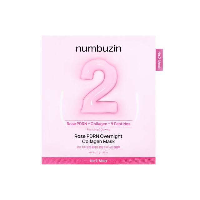 skincare-kbeauty-glowtime-numbuzin 2 rose pdrn overnight collagen mask