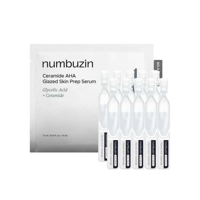 skincare-kbeauty-glowtime-numbuzin 4 ceramide aha glazed skin prep serum vial set