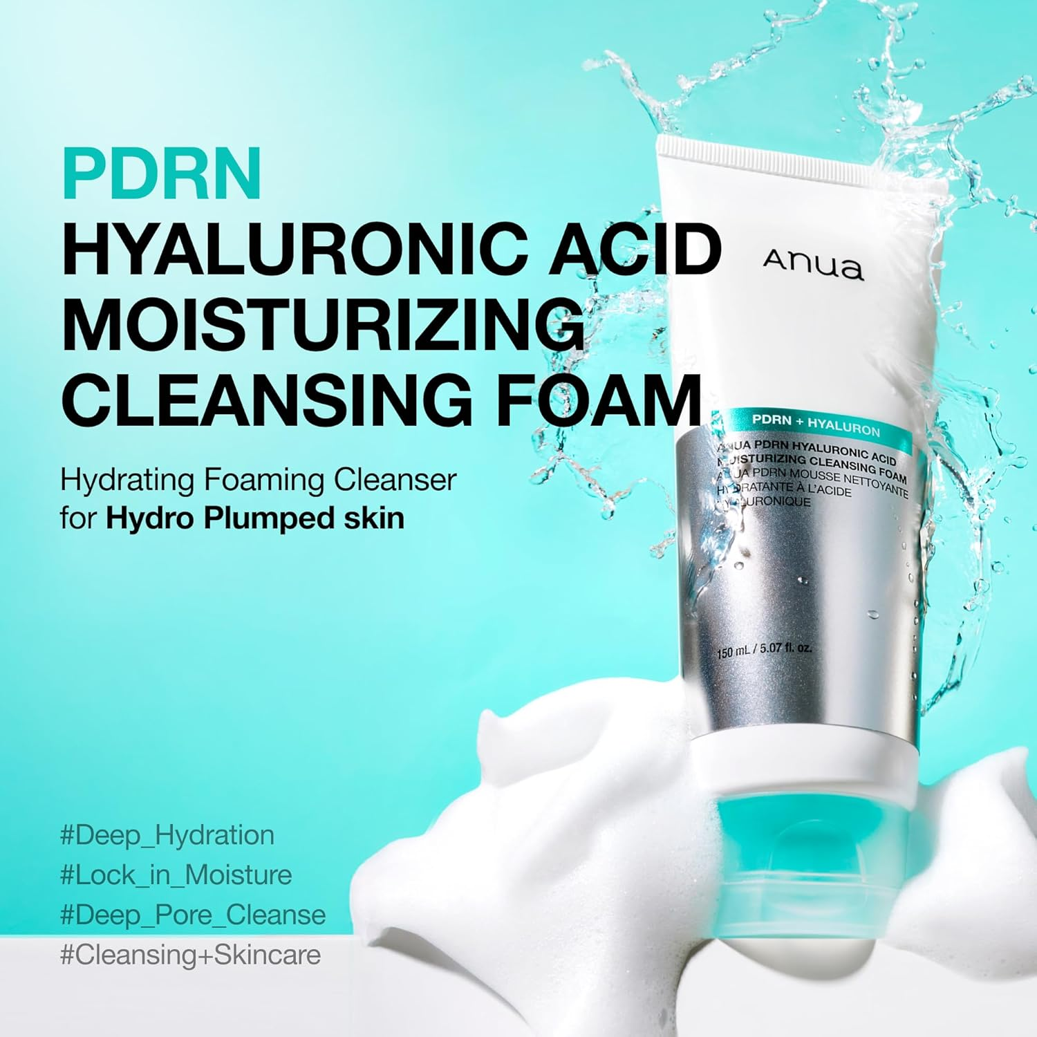 ANUA PDRN Hyaluronic Acid Moisturizing Cleansing Foam 3 skincare-kbeauty-glowtime-anua pdrn hyuluronic acid moisturizing cleansing foam