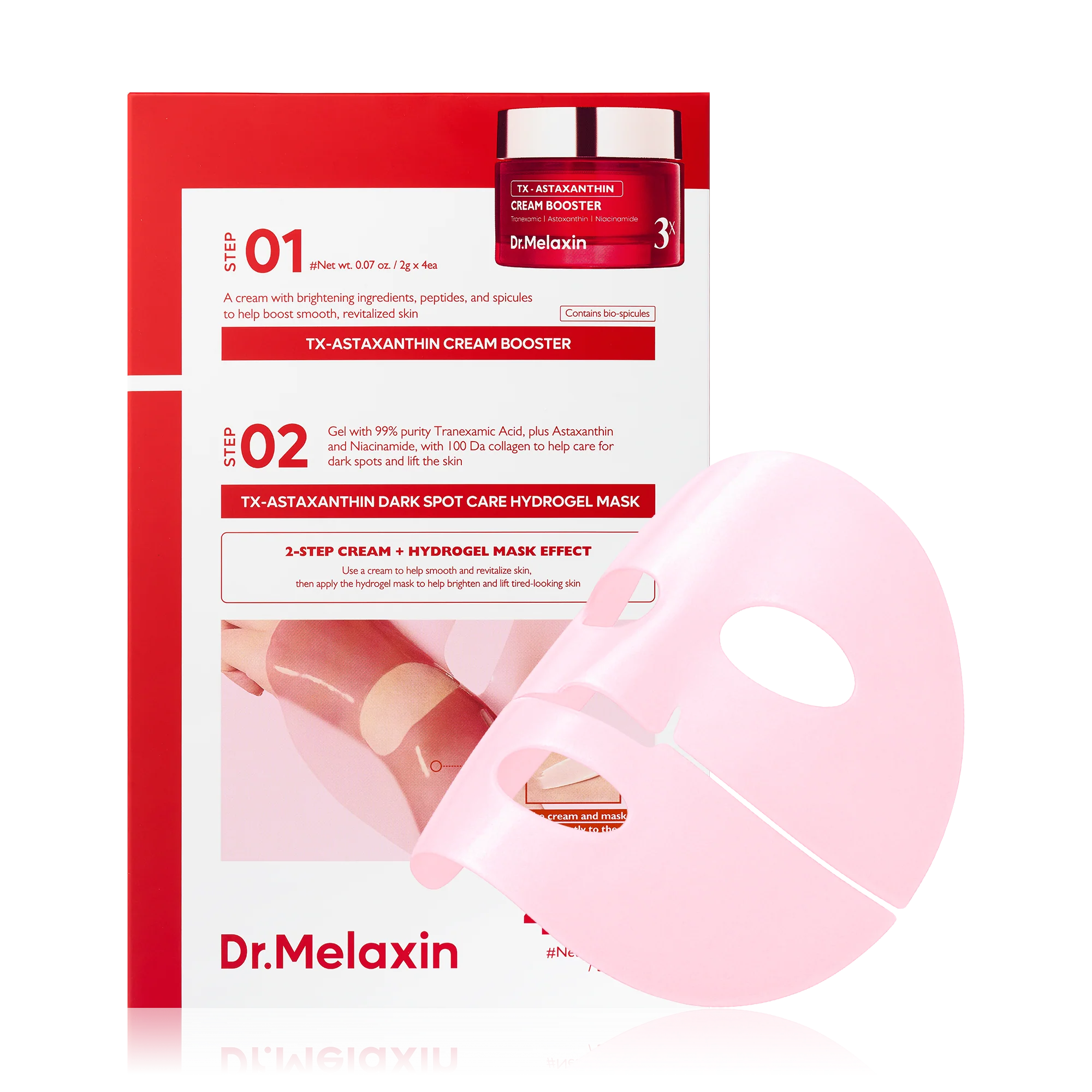 DR MELAXIN TX Tranxamic Asthaxanthin Dark spot care mask 1 skincare-kbeauty-glowtime-dr melaxin tx tranexamic asthaxanthin dark spot care mask