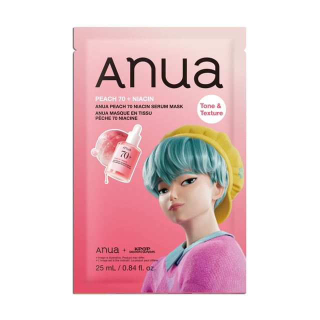 ANUA Peach 70 Niacin Serum Mask k pop demon hunters 1 skincare-kbeauty-glowtime-anua peach 70 niacin serum mask