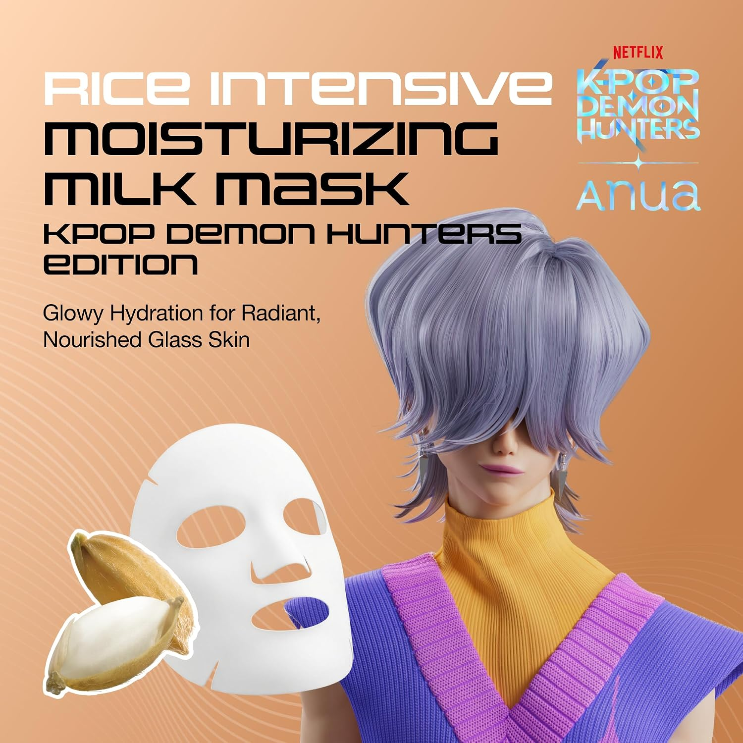 ANUA Rice Intensive Moisturizing Milk Mask K pop demon hunters 1 skincare-kbeauty-glowtime-anua rice intensive moisturizing milk mask k pop demon hunters